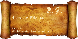 Michler Fáta névjegykártya